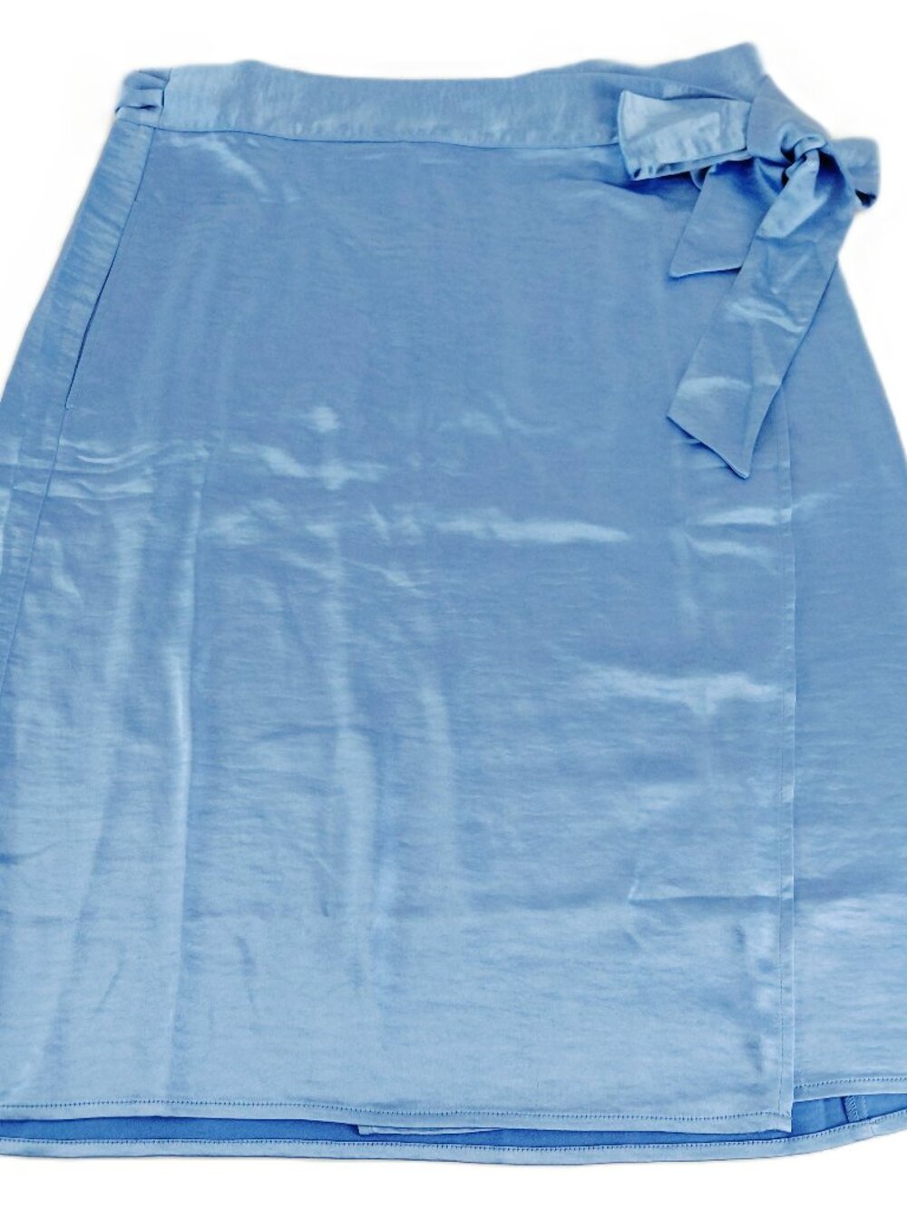 Wildfang The Empower Satin Wrap Skirt Women's Medium Periwinkle Blue Pockets